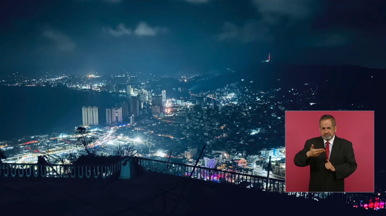 El milagro en Acapulco, nuevamente iluminado, imagen presentada en la mañanera.