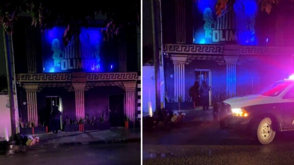 Otra vez balean la fachada del bar Olimpo en Cancún.