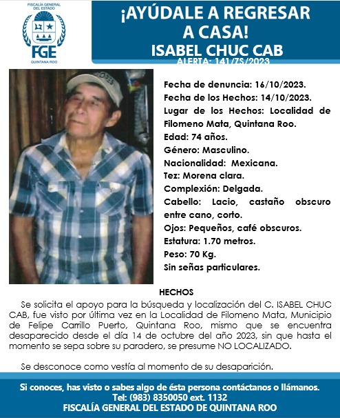 Continúa extraviado un abuelito en la selva de Felipe Carrillo Puerto; se cumplen 96 horas de la desaparición de Isabel Chuc Cab, en Filomeno Mata.