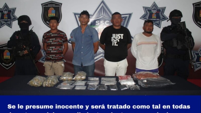 Captura la SSC a cuatro narcomenudistas en Cancún