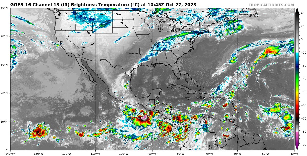 Pronóstico del clima para hoy viernes 27 de octubre 2023 en Quintana Roo; cielo parcialmente nublado y posibilidad de lluvias puntuales fuertes.