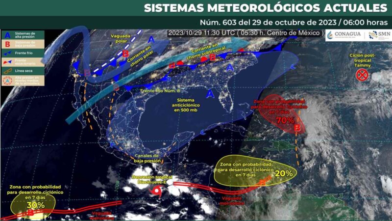 Pronóstico del clima para hoy domingo 29 de octubre 2023 en Quintana Roo
