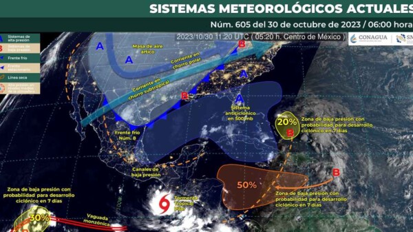 Pronóstico del clima para hoy lunes 30 de octubre 2023 en Quintana Roo.