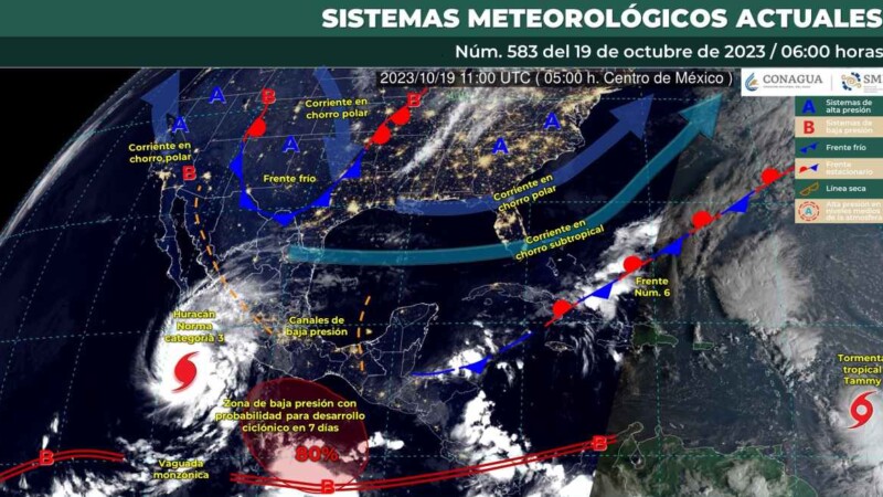 Pronóstico del clima para hoy jueves 19 de octubre 2023 en Quintana Roo