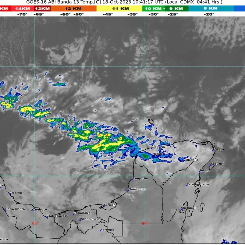 Pronóstico del clima para hoy miércoles 18 de octubre 2023 en Quintana Roo; cielo medio nublado durante el día, con lluvias aisladas.