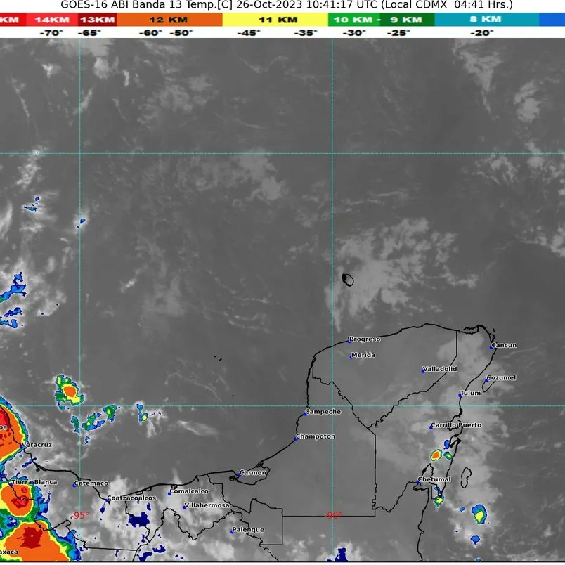 Pronóstico del clima para hoy jueves 26 de octubre 2023 en Quintana Roo; cielo medio nublado por la tarde con probabilidad de chubascos en Campeche.