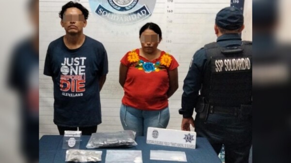 Cae pareja con drogas en la colonia In House de Playa del Carmen.