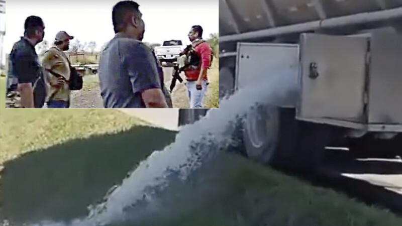 Decomisan y tiran narcos gasolina a piperos por no pagar derecho de piso