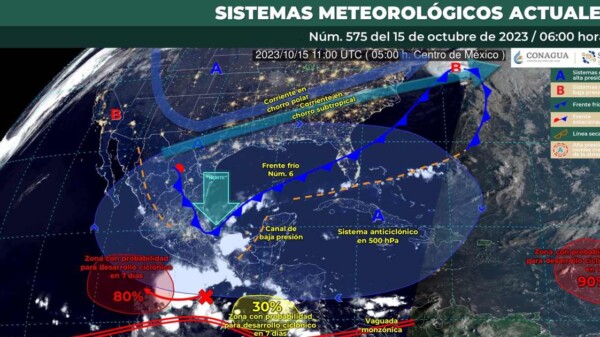 Pronóstico del clima para hoy domingo 15 de octubre 2023 en Quintana Roo.