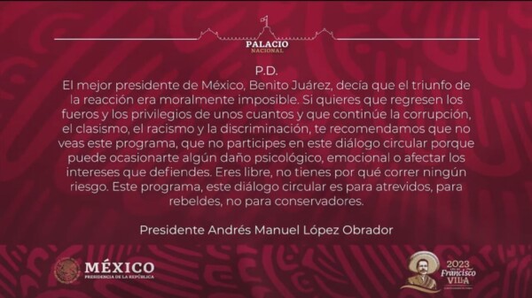 Elimina AMLO “posdata” al inicio de la mañanera