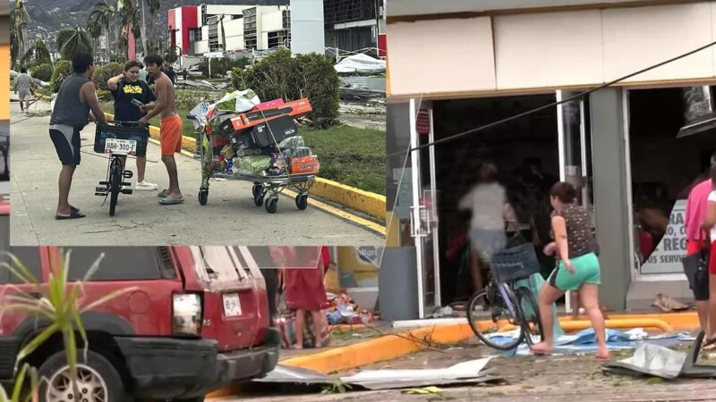 En medio del caos por le huracán Otis, se desata la rapiña en Acapulco