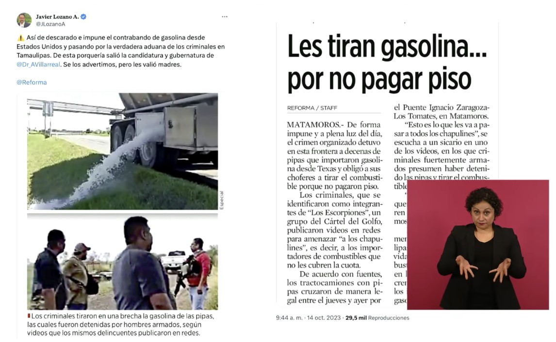 Imagen que presentó el Presidente López Obrador en la mañanera, en donde el exsecretario del Trabajo en el sexenio de Felipe Calderón, Javier Lozano (a) El Saco de Pus, así le gusta que le digan, fiel a su burdo estilo presentó el tema en sus redes sociales.