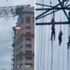 Terror en las alturas: obreros quedan colgados a 140 metros del suelo; uno murió (VIDEO)