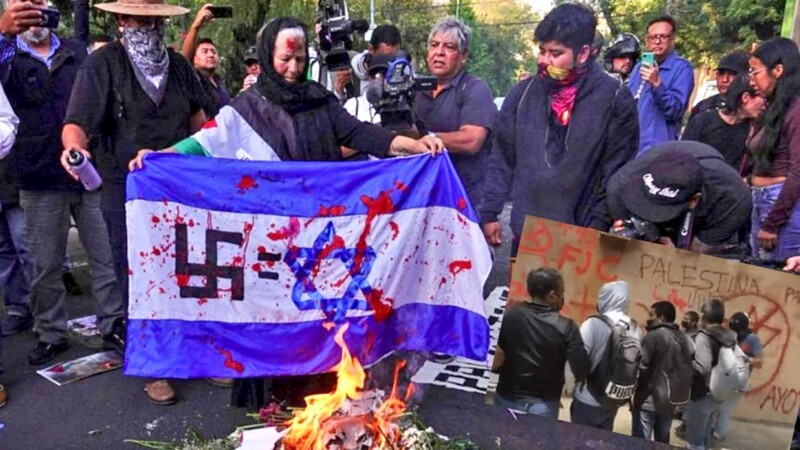 Protesta pro Palestina en CDMX termina en vandalismo