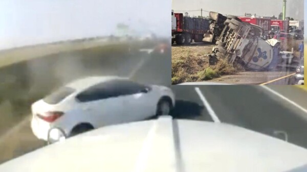 Vuelca pipa con miles de litros de cloro en la México-Pachuca