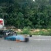 Un motociclista perdió la vida tras impactarse contra una camioneta en la autopista Mérida-Cancún este lunes por la mañana.