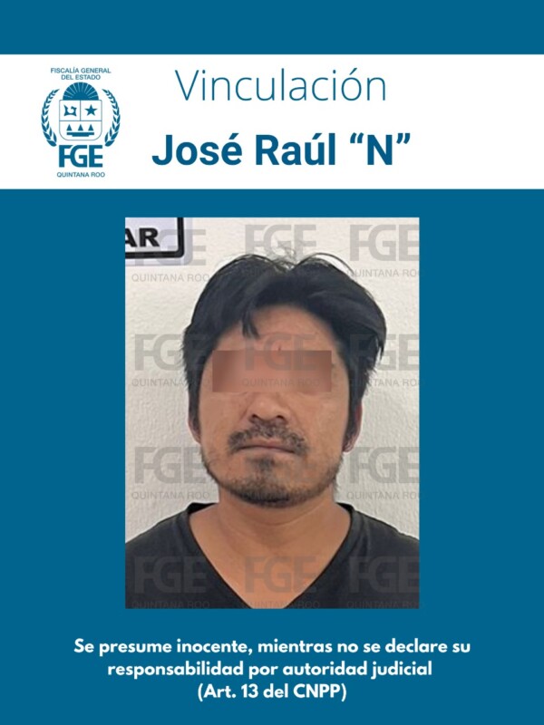 En Playa del Carmen vinculan a proceso a presunto homicida; el imputado, José Raúl “N”, es señalado por hechos ocurridos el 29 de octubre pasado.
