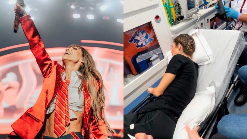 Anahí abandona concierto de RBD en Brasil en ambulancia