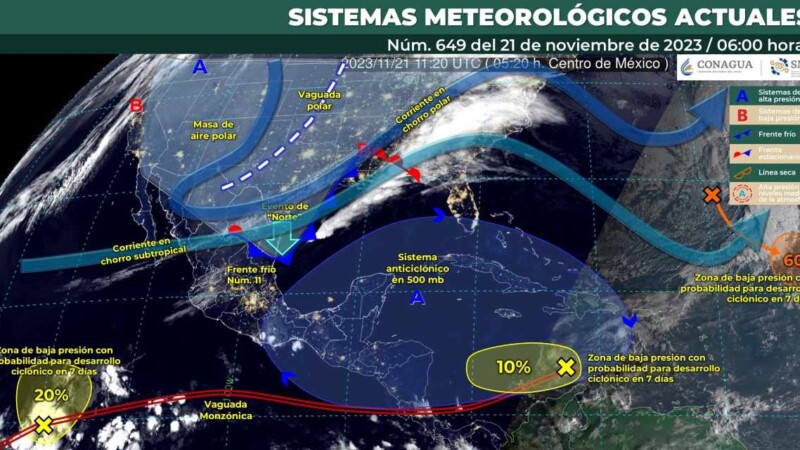 Pronóstico del clima para hoy martes 21 de noviembre 2023 en Quintana Roo