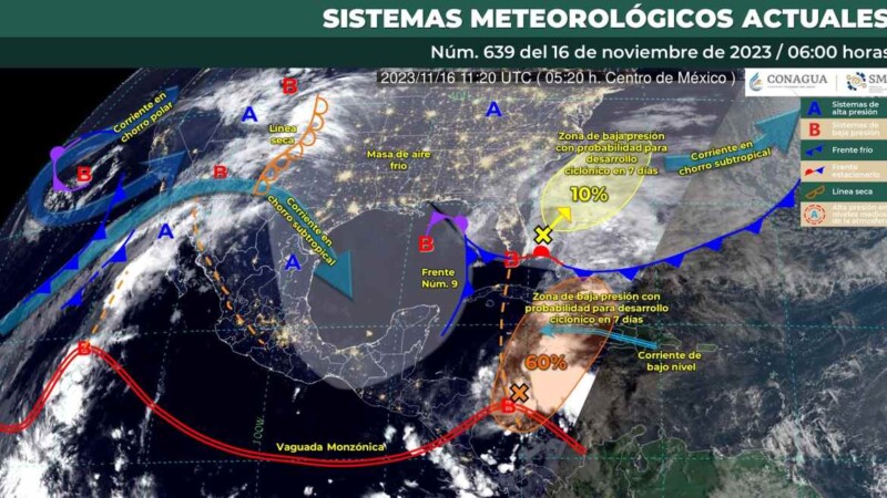 Pronóstico del clima para hoy jueves 16 de noviembre 2023 en Quintana Roo