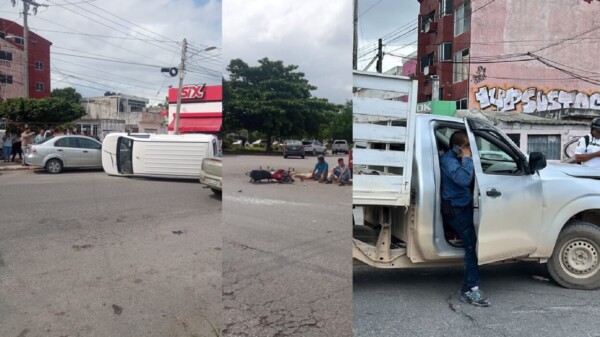 Choque entre tres vehículos en Palenque y Chichén Itzá