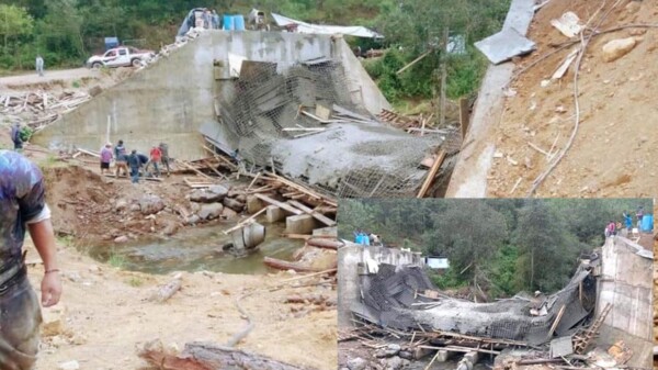 Colapsa puente en construcción en Oaxaca, hay 6 heridos