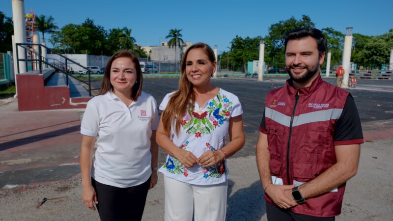 Rehabilitan Mara Lezama y Juanita Alonso unidad deportiva “Bicentenario” en Cozumel