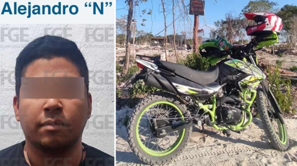 Detienen a sujeto en Bonfil con una motocicleta robada