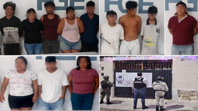 Detienen a 12 durante 8 cateos de la Fiscalía en Playa del Carmen