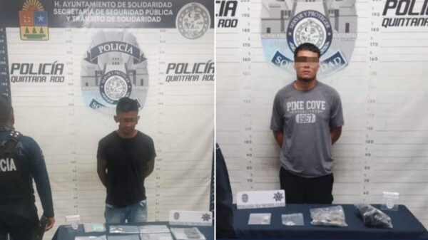 Caen dos sujetos por venta de narcóticos en Villas del Sol de Playa del Carmen