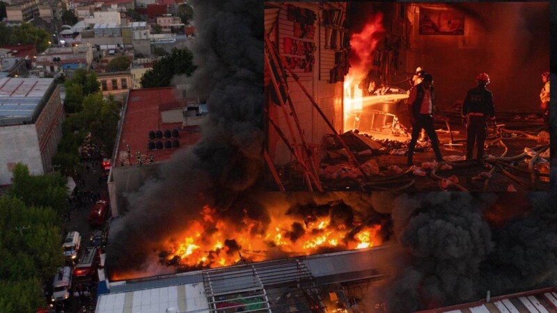 Dantesco incendio consume bodegas en la CDMX