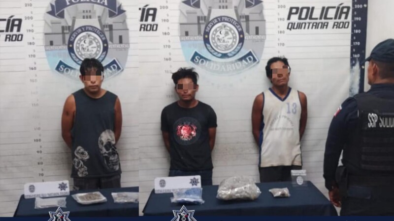 Caen tres presuntos narcomenudistas en Playa del Carmen