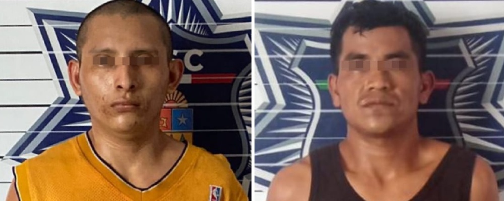 Cancún: Atrapan a dos narcomenudistas con más de 150 dosis y un arma de fuego; Reynaldo “N” y Marcos “N” operaban en Villas Otoch Paraíso.