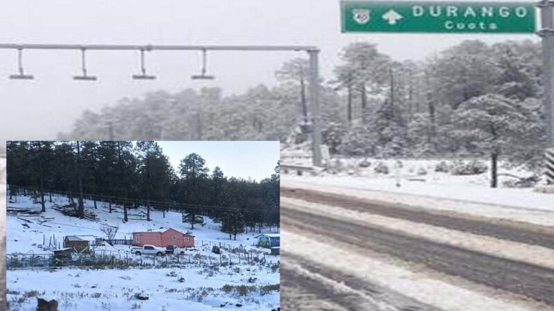 Durango se viste de blanco con primeras nevadas del año
