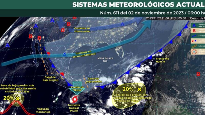 Pronóstico del clima para hoy jueves 2 de noviembre 2023 en Quintana Roo