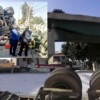Se desploma trailer de puente en Edomex sobre 3 vehículos