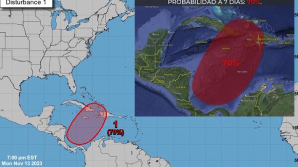 Mantiene 70 por ciento posibilidad de desarrollo ciclónico en el Mar Caribe