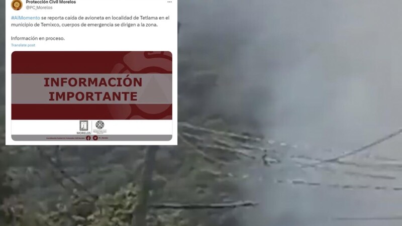 Se desploma avioneta en Morelos