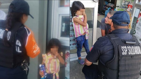 Auxilian a niña extraviada en la colonia Centro de Playa del Carmen.