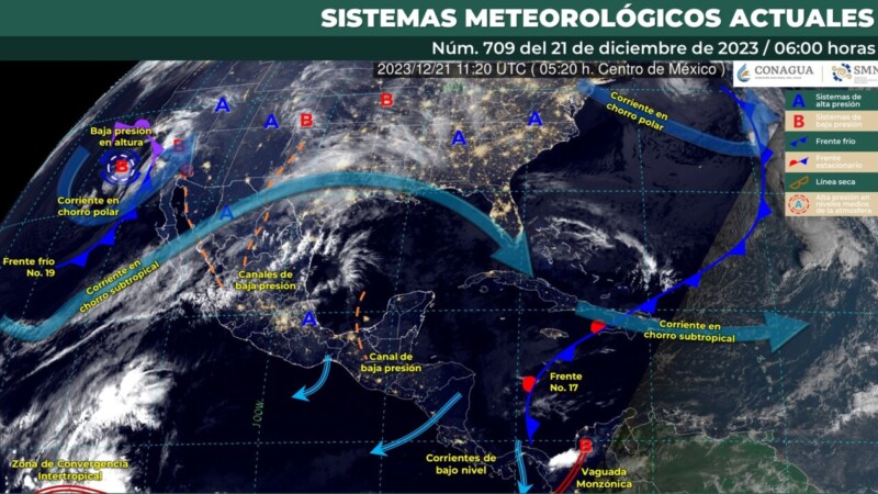 Pronóstico del clima para hoy jueves 21 de diciembre 2023 en Quintana Roo