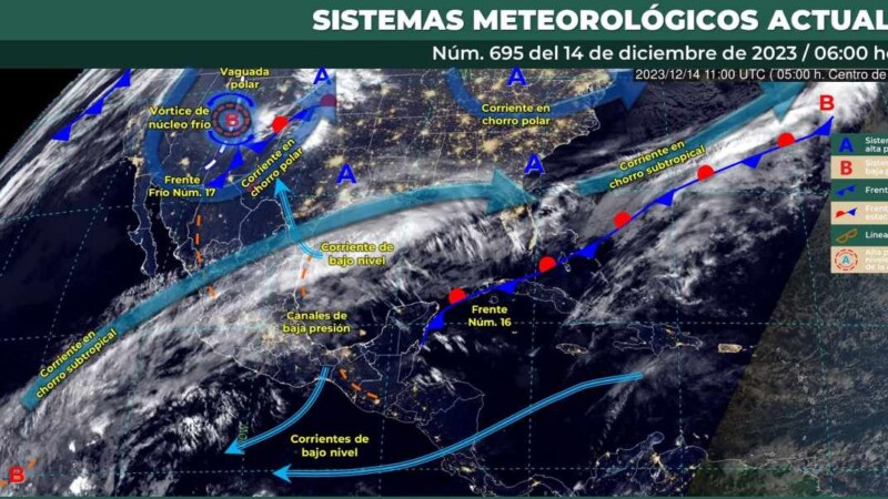 Pronóstico del clima para hoy jueves14 de diciembre 2023 en Quintana Roo