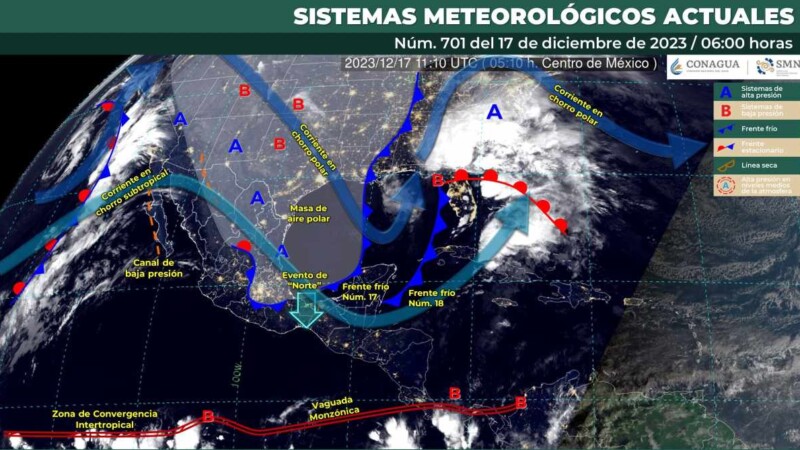 Pronóstico del clima para hoy domingo 17 de diciembre 2023 en Quintana Roo