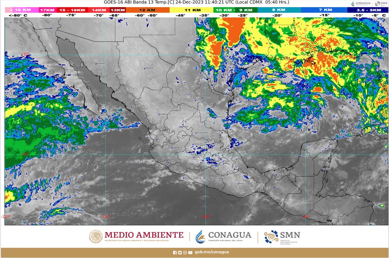 Pronóstico del clima para hoy domingo 24 de diciembre 2023 en Quintana Roo; cielo medio nublado con posibilidad de chubascos en Quintana Roo.