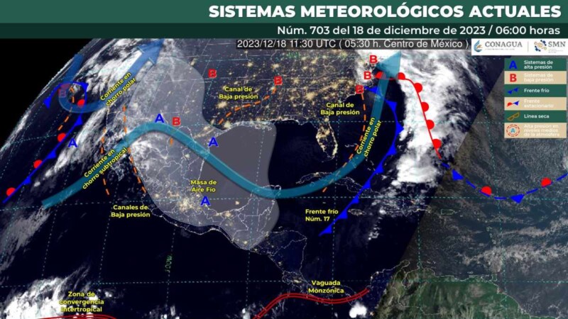 Pronóstico del clima para hoy lunes 18 de diciembre 2023 en Quintana Roo