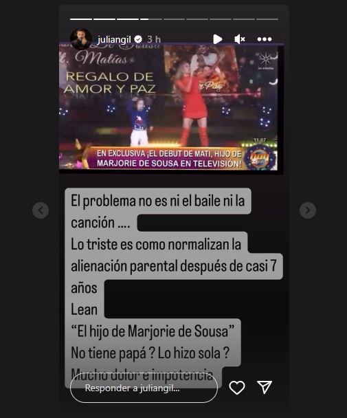Julián Gil explota contra Marjorie de Sousa por debut en televisión de su hijo
