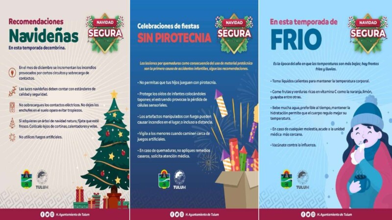 Bomberos de Tulum enlista recomendaciones por temporada decembrina
