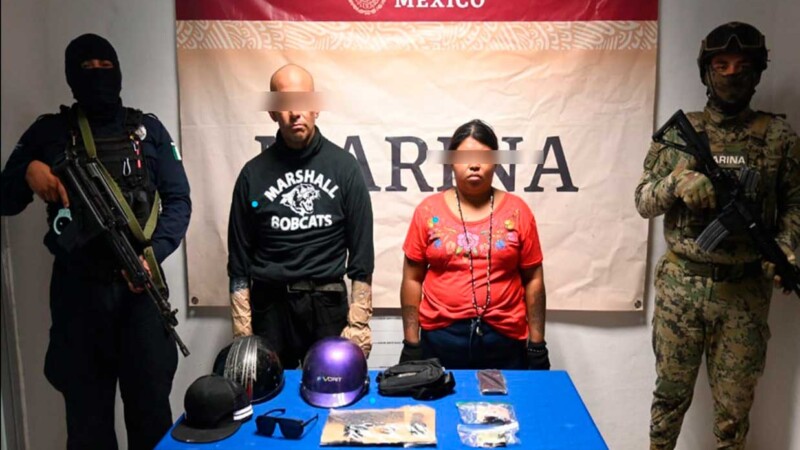 Detienen a pareja por disparar contra policías de Cancún