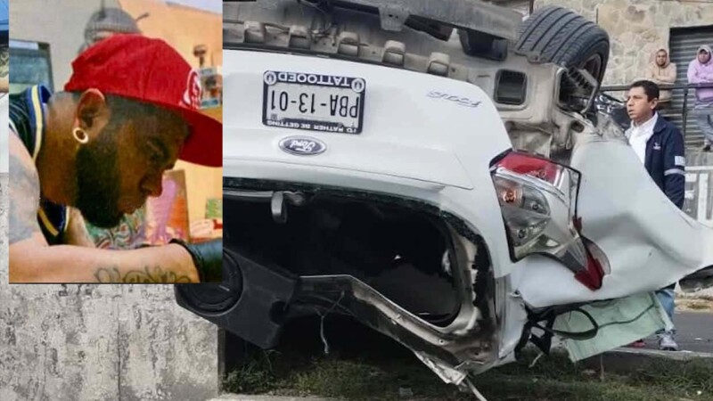 Sujeto alcoholizado choca en Navidad contra árbol y parte su auto en dos 