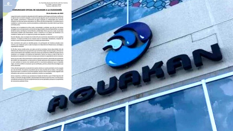 Comunicado oficial de Aguakan a la ciudadanía