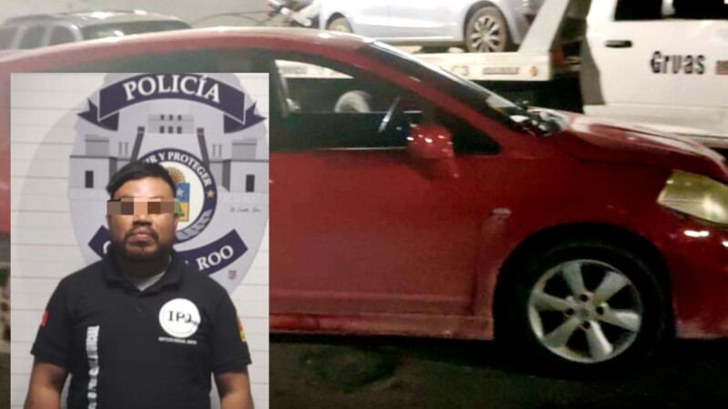 Por usar placas sobrepuestas, detienen a hombre en vialidad de Cancún